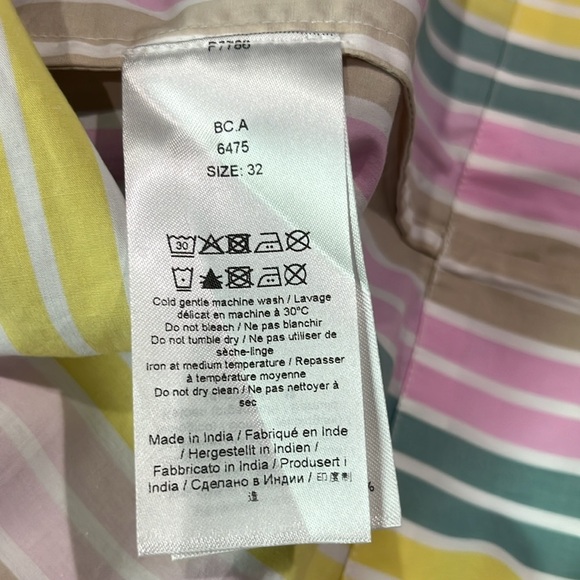 GANNI Striped Cotton-Poplin Spaghetti Strap Midi Dress Sz 32 XXS - Picture 8 of 10